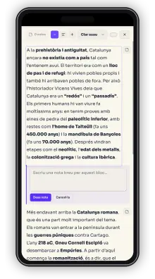 Mode lectura de Nogal.app amb notes privades sobre el contingut